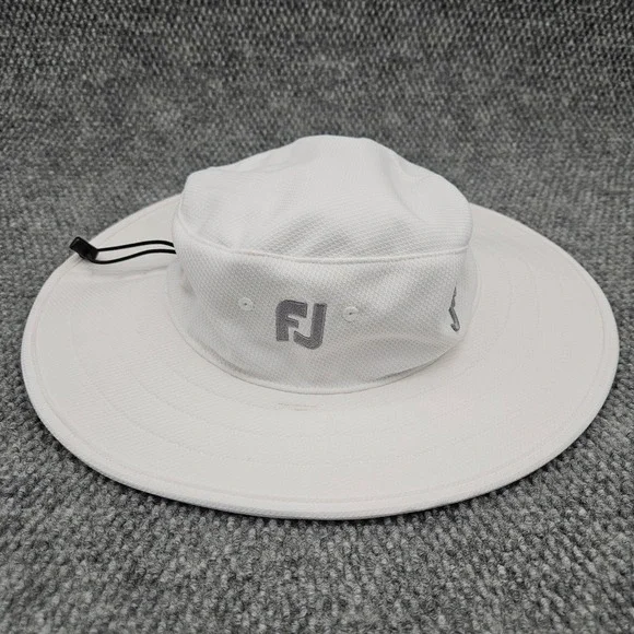 Titleist ProV1 FJ White Golf Sun Hat Wide Brim Bucket Adjustable Cap Golfcore - Picture 3 of 10